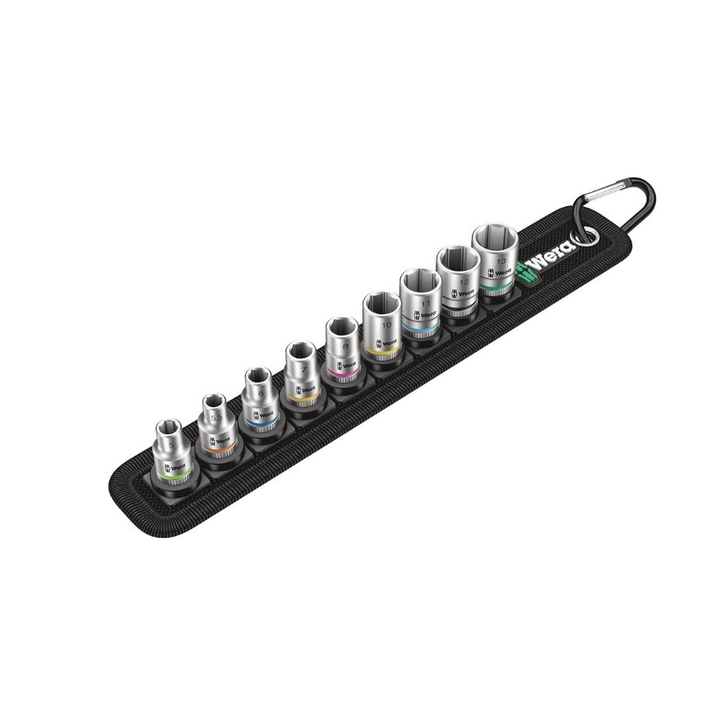 WERA Belt A 4 Zyklop Socket Set ไดรฟ์ 1/4" 9 ชิ้น -05003883001