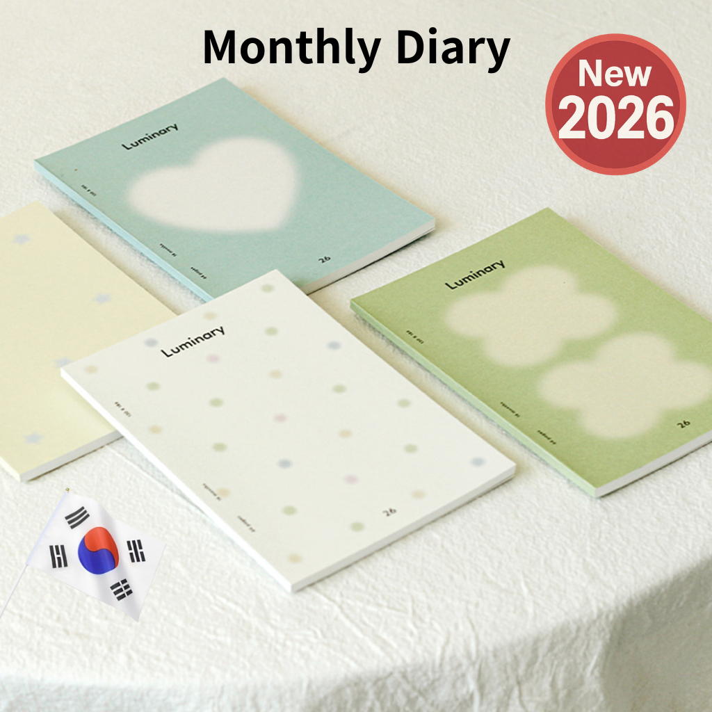 Luminary 2026 วางแผนรายเดือนเกาหลี (Nov 2025–Dec 2026) | ไดอารี่รายเดือนวันที่14เดือน | ฝาครอบ PVC B