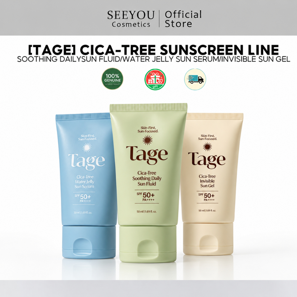[TAGE] CICA-TREE SUNCREEN LINE - SOOTHING DAILY SUN FLUID/WATER JELLY SUN SERUM/INVISIBLE SUN GEL