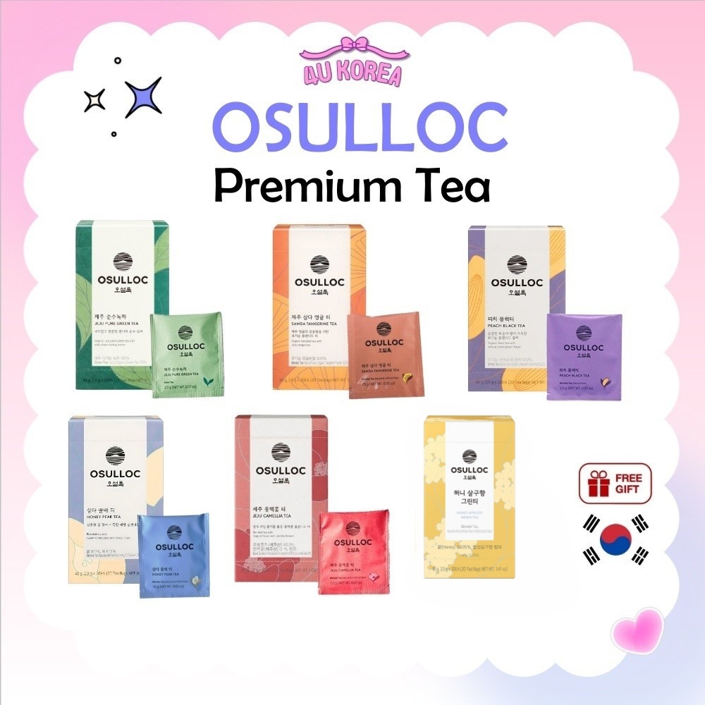 OSULLOC Premium Tea 20EA 6 ตัวเลือก / Jeju Samdayeon Tangerine / Jeju Pure Green / Honey Pear / Camellia Flower / Peach Black / Canola & Apricot / K-FOOD