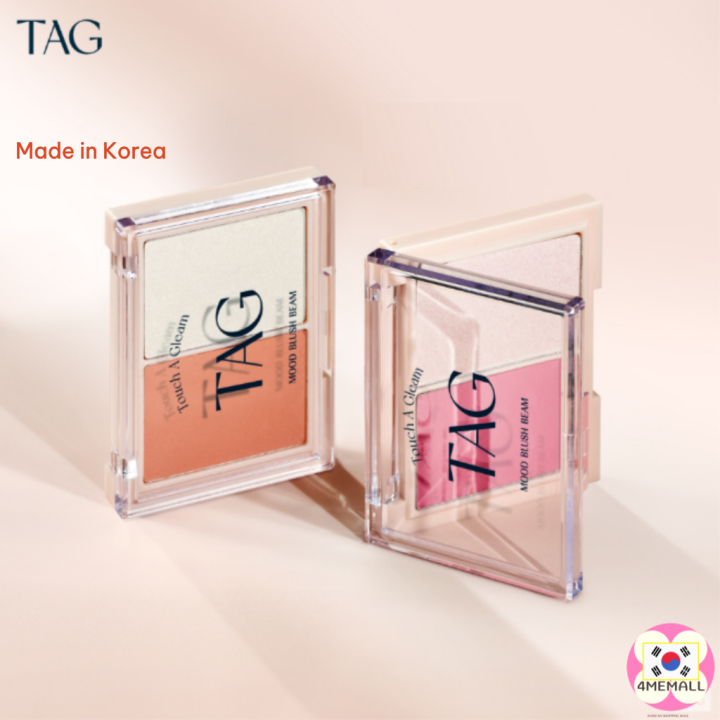 TAG Mood Blush Beam Duo K-Beauty Cheek & Highlighter Palette Mauve Coral Dual Daiso (78 ตัวอักษร)