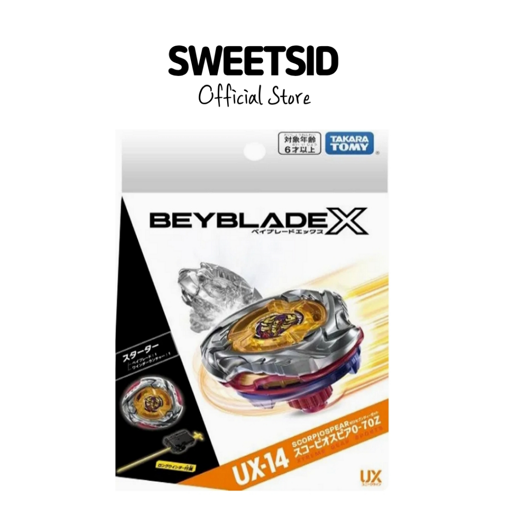 [TAKARA TOMY] BEYBLADE X UX-14 Starter Scorpion Spear 0-70Z Spinning Top Toy Set