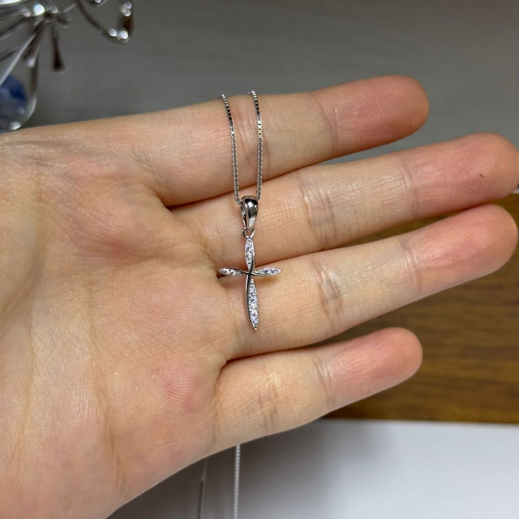 925十字字架项链 925 Sliver Cross จี้สร้อยคอ (1Pce) ออกแบบ 2