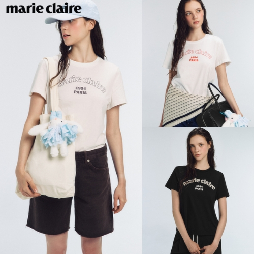 [MARIE CLAIRE] เสื้อยืด MARIE FLOCKED ลาย flocking พร้อมให้เลือกหลายสี สินค้าแท้