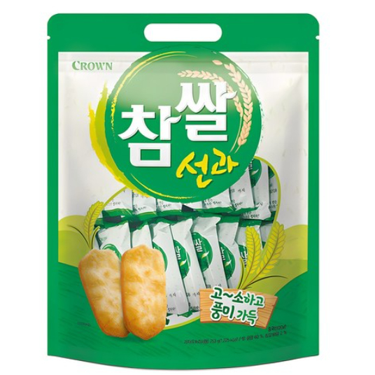 Crown Chamsal ข้าวเกรียบ 215g | ขนมอบกรอบเกาหลี (