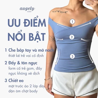 [สีใหม่] Augety Studio RACHEL TOP เสื้อยืดเอวบางปิดไหล่
