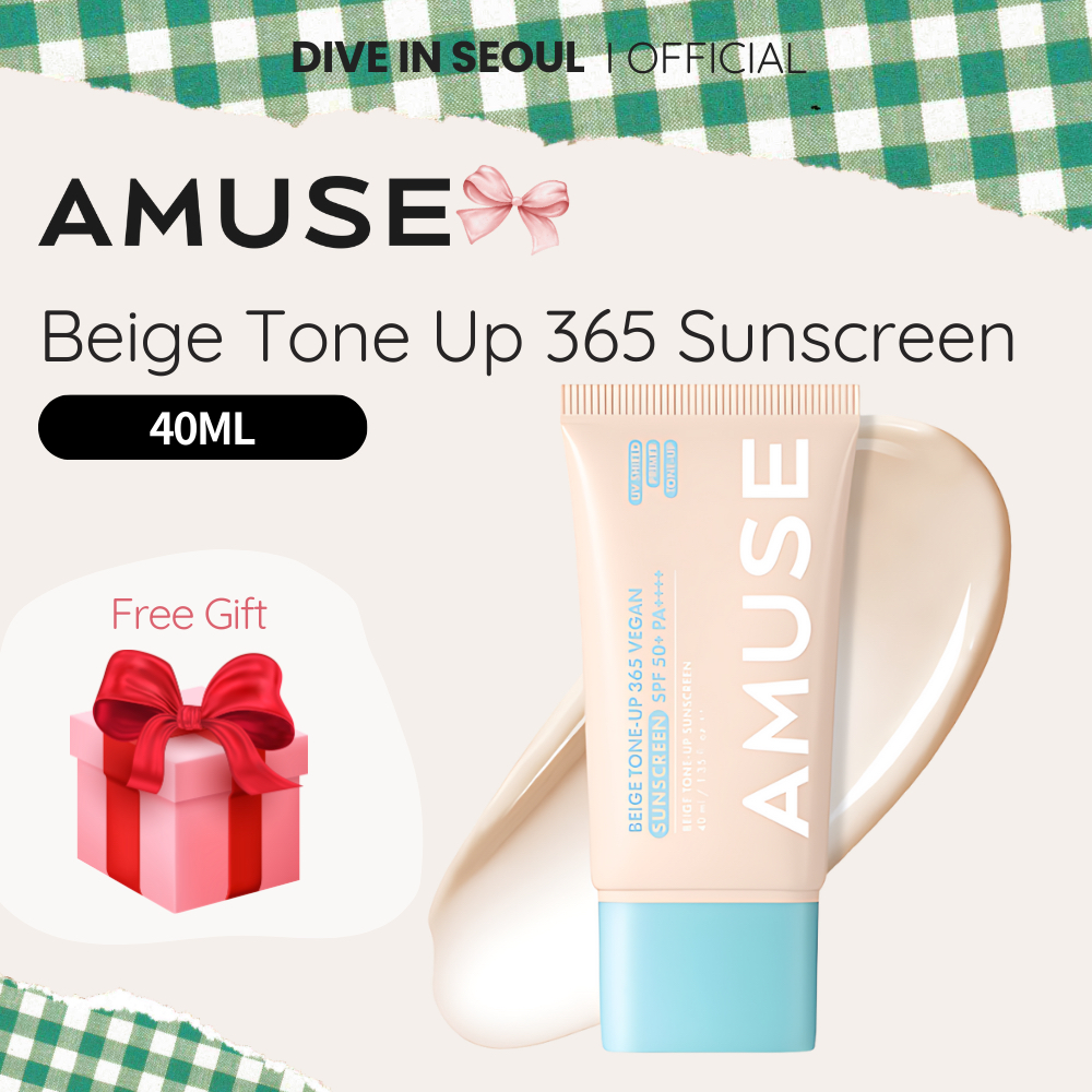 [AMUSE] Beige Tone-Up 365 Vegan Sunscreen – 40ml / SPF 50+ PA++++