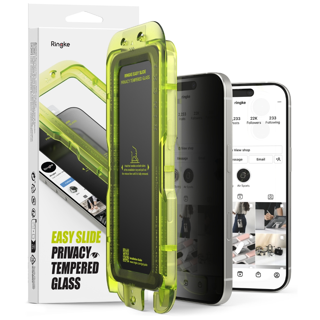 Ringke Easy Slide Privacy Glass สําหรับ iPhone 17 Anti-Spy กระจกนิรภัยป้องกันหน้าจอ