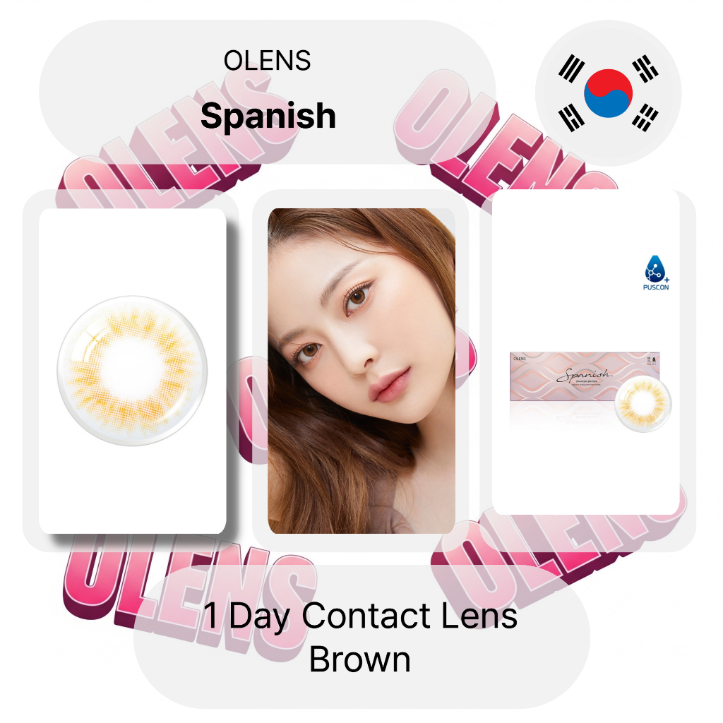 Olens คอนแทคเลนส์ 1 Day สีน้ําตาลสเปน
