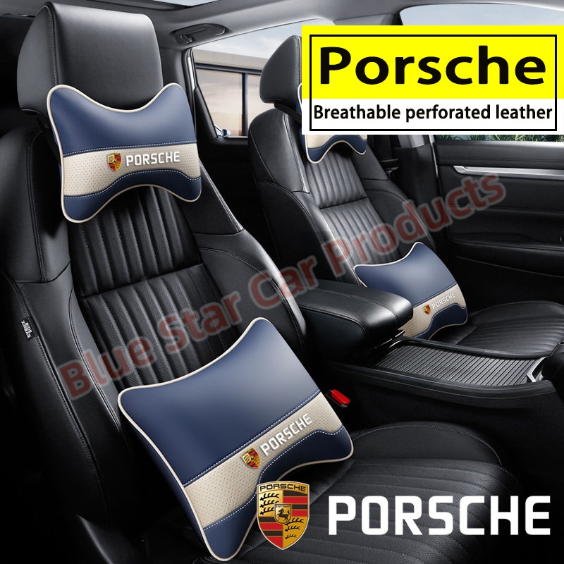 Porsche รถ headrest หมอนรองคอรถเอวเบาะภายในรถ Cayenne Macan Panamera Cayman Boxster 718 987