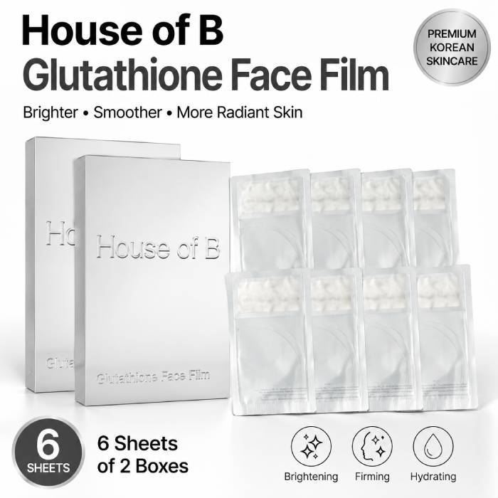 [House of B] Glutathione Face Film Mask 6 Sheets of 2 Boxes  / K-BEAUTY