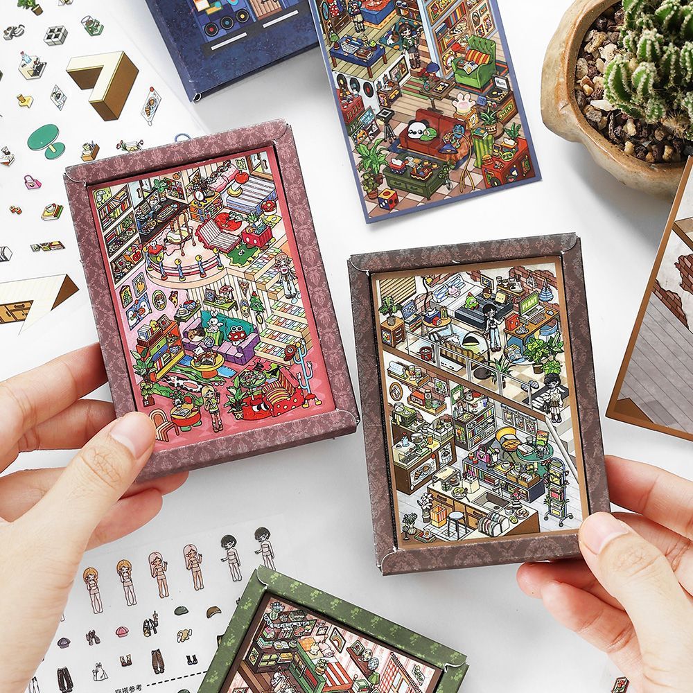 [KW] Forest Treehouse & Colour Studio Landscape Sticker 3D Scene Sticker, สมุดภาพ, Journaling, - HG 