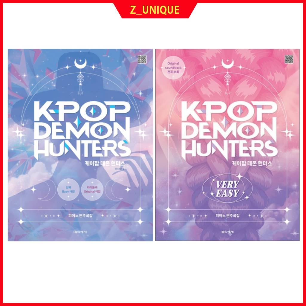 KPOP Demon Hunters Piano Score Book (15 เพลง) Easy + Original + Four Hands + MR QR Code