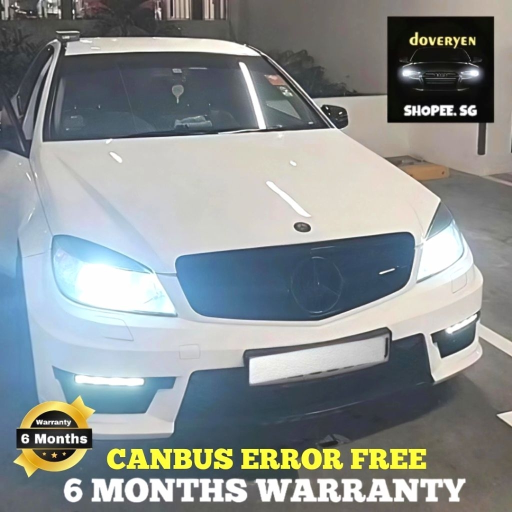 Mercedes W204 C-Class 6500k สีขาว Canbus LED ไฟหน้าหลอดไฟ 100% ข้อผิดพลาดฟรี H7 H8 H11 12V 24V T10 C