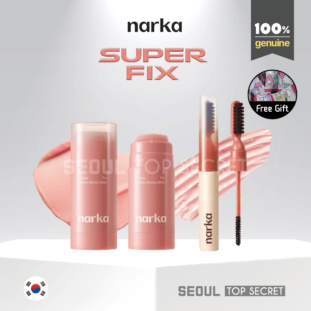 [narka] Super Fix Sleek Styling Stick 15g, Super Fix Edge Hair Mascara Wand 8.5ml