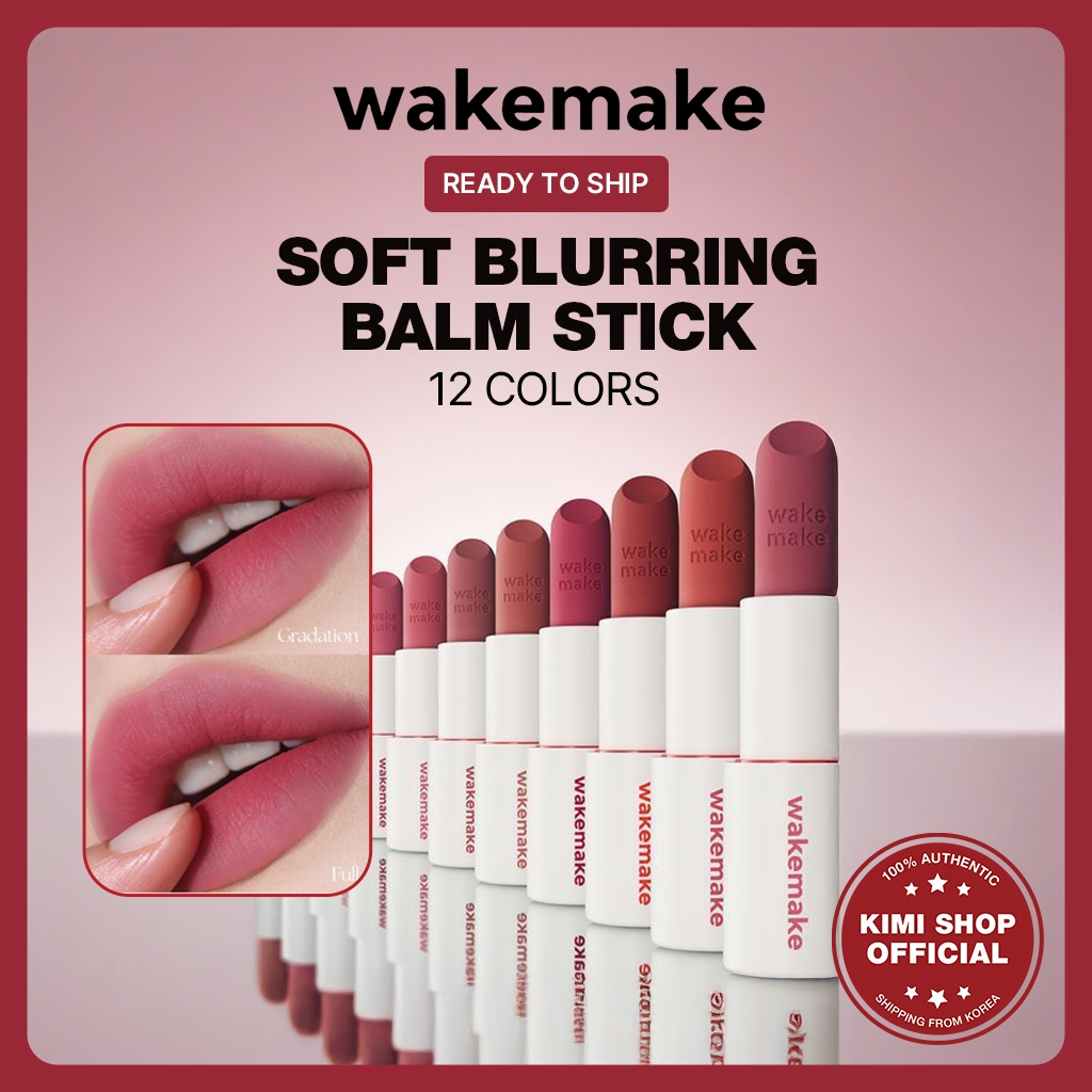 [WAKEMAKE] Soft Blurring Balm Stick 3.5g ใหม่ 20Colors Priming Blur Lipstick