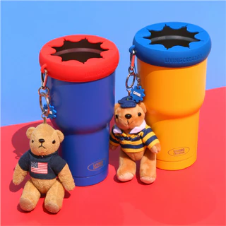 LIVING CREATOR KEEPERTUM Insulated Tumbler 954ml 6 สี | ที่วางแก้วซิลิโคน แก้วน้ํา พร้อมพวงกุญแจ เสน่ห์