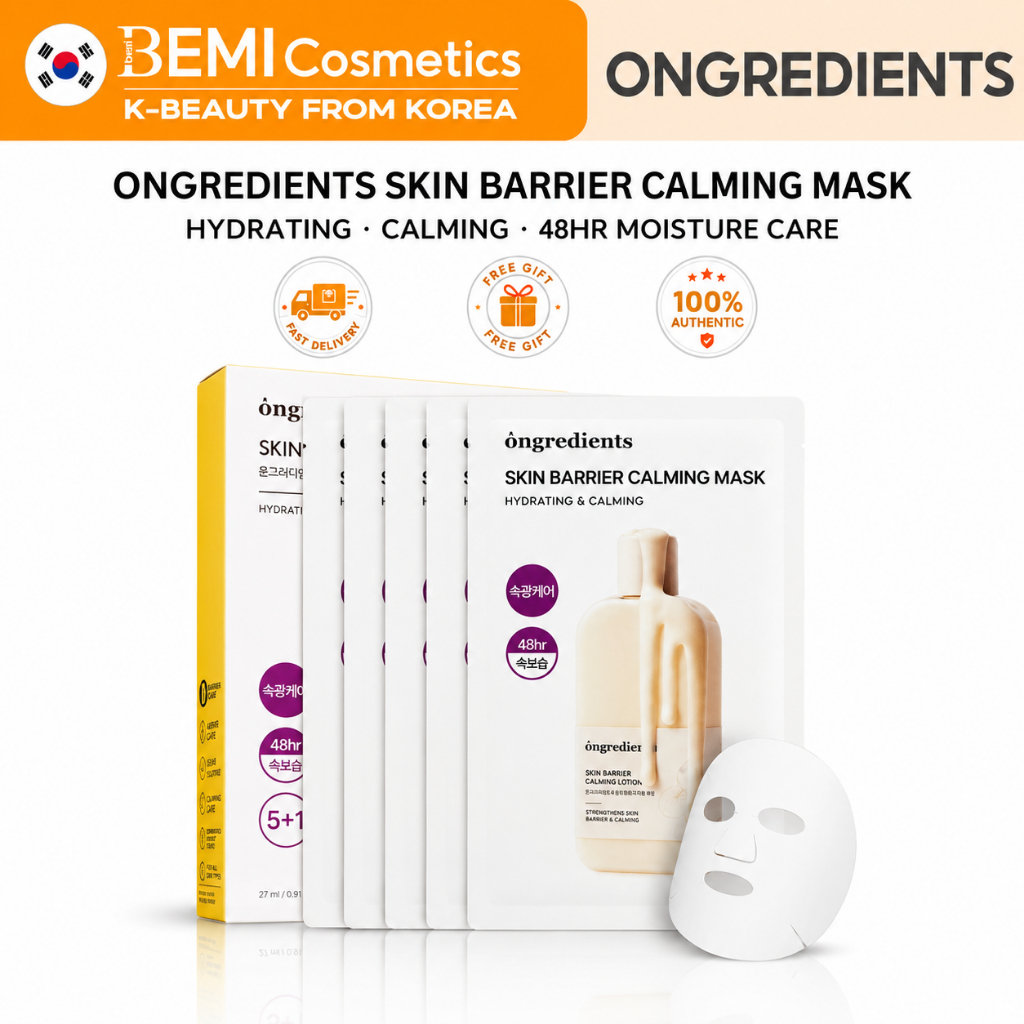 [Ongredients] Skin Barrier Calming Mask 6ea | ความชุ่มชื้นอย่างล้ำลึก | การดูแลที่สงบเงียบ | การดูแล