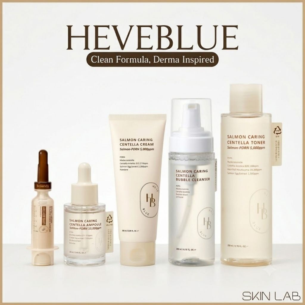 [HEVEBLUE] Salmon Caring Centella Collection | Salmon PDRN, EFFIPULP®, สูตรอ่อนโยนสำหรับผิวบอบบาง