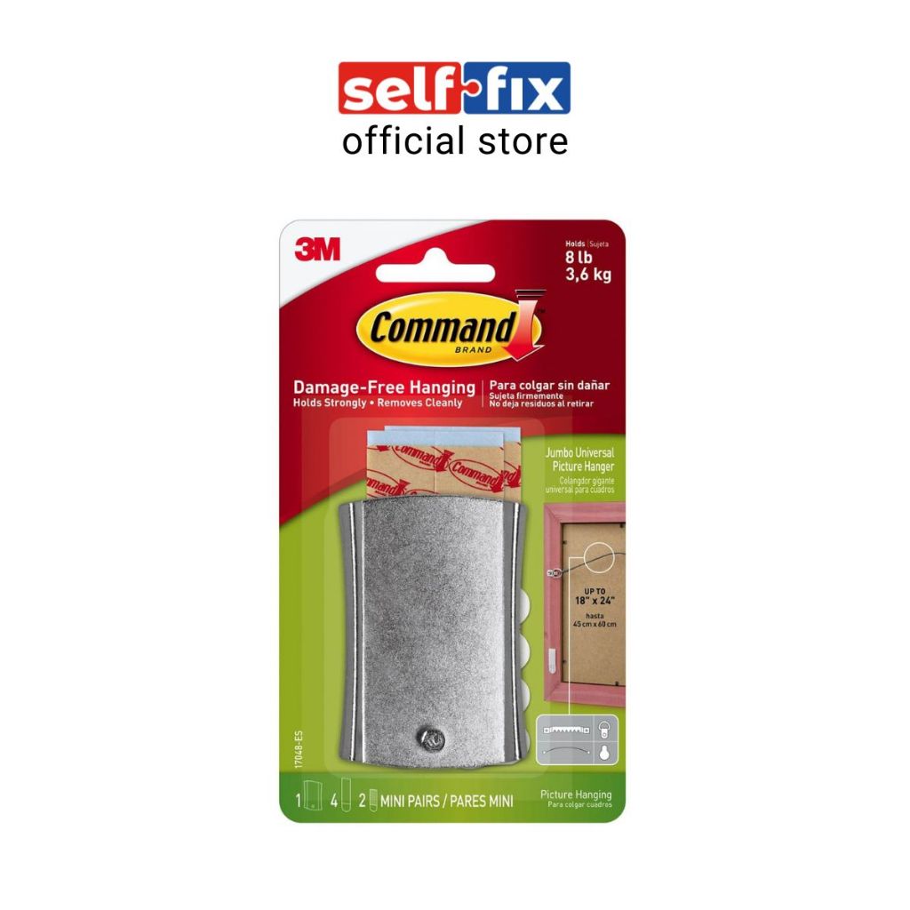 3M Command 17048 Sticky Nail Wire Backed Metal Hanger
