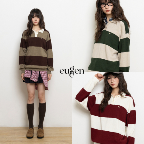 [EUGGEN] Essential Stripe Knit สีหลากหลาย / ของแท้ 100% / จัดส่งไว
