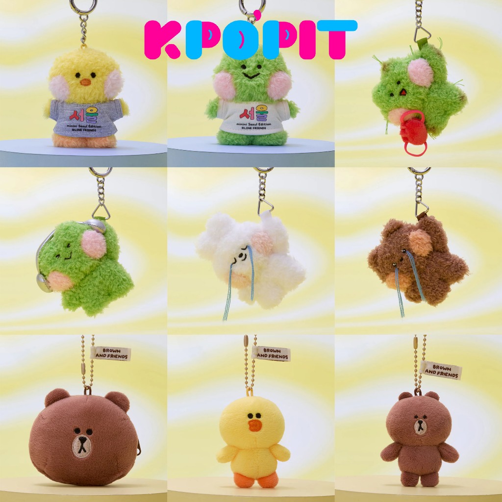 LINE FRIENDS & minini PLUSH KEYRING Basic&Face&City Edition