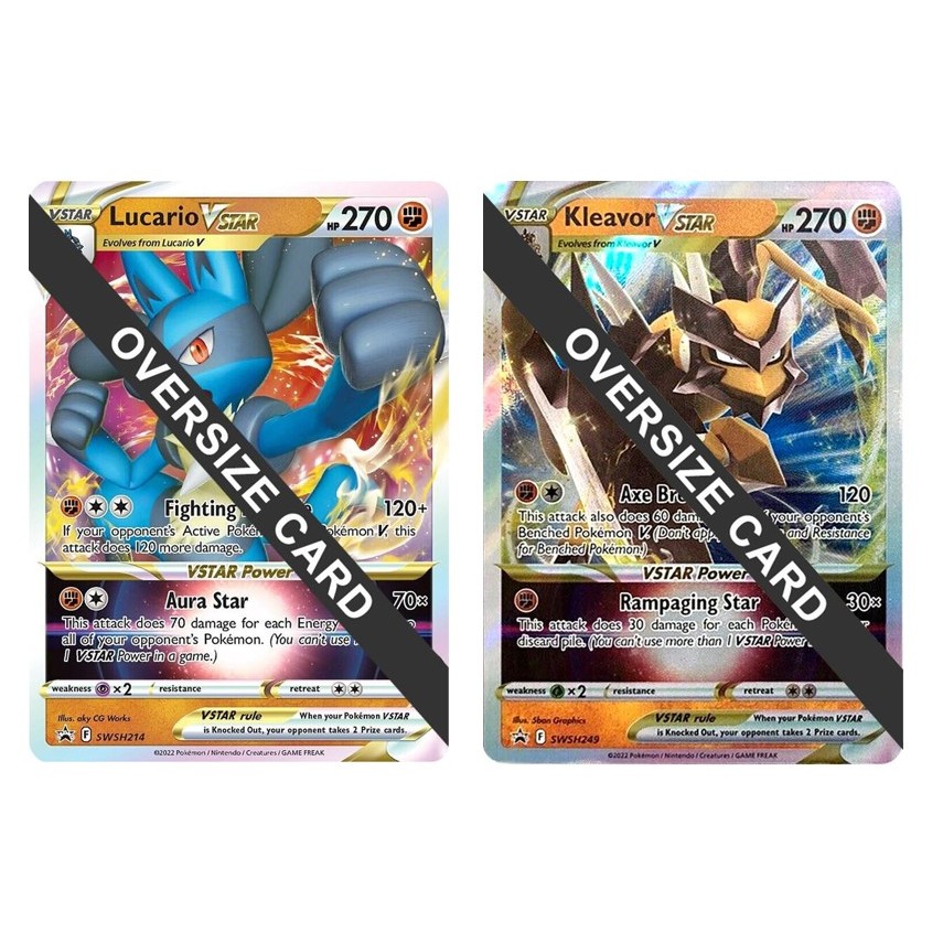 โปเกมอนภาษาอังกฤษ JUMBO Lucario VSTAR - SWSH214 /Kleavor VStar [จัมโบ้] SWSH249 Oversize