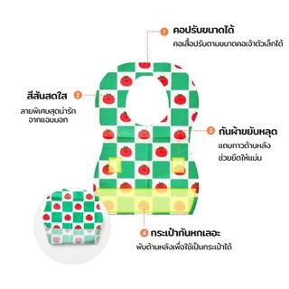 [Malang Honey] JAMMUK ผ้ากันเปื้อนเด็กแบบใช้แล้วทิ้ง กันน้ำ 2 ชั้น น้ำหนักเบา ไม่เก็บฝุ่น พกพาสะดวก กระเป๋ากันเลอะ ถูกสุขลักษณะ 3 ลายน่ารัก (20 ชิ้น)