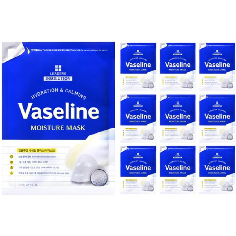 Leaders Insolution Vaseline Moisture Mask 10 แผ่น