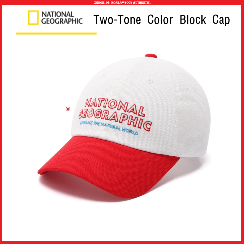 (National Geographic) N235AHA520 Two-Tone Color Block Cap RED