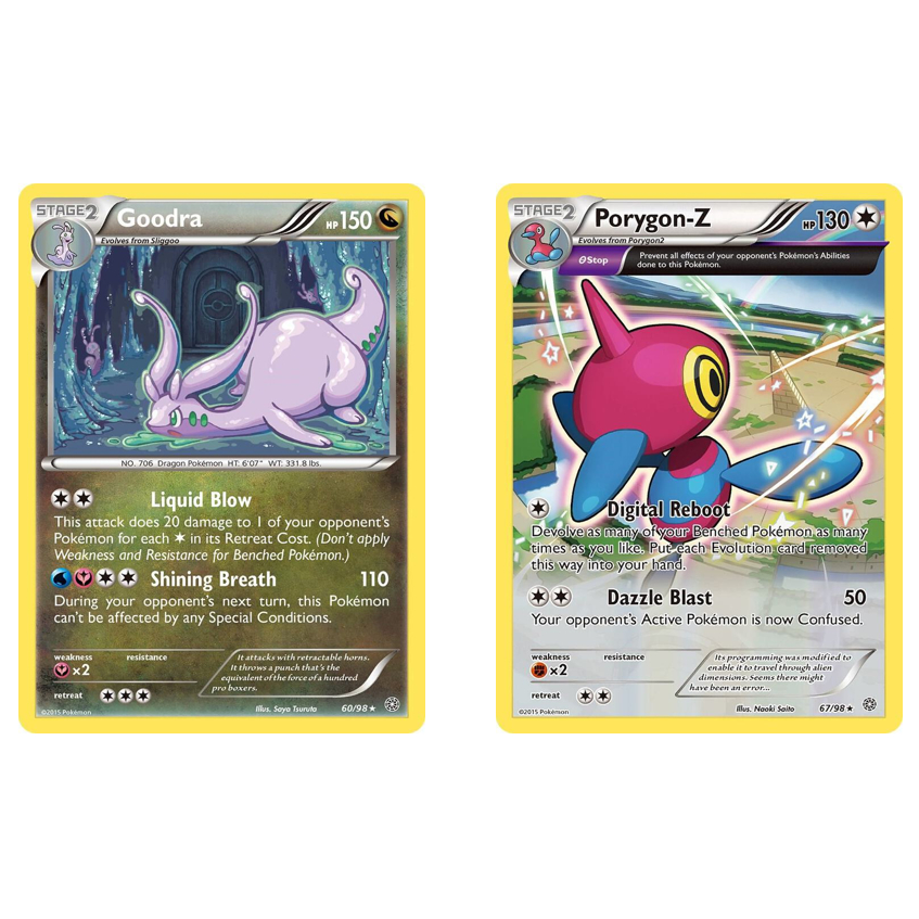 การ์ดโปเกมอนภาษาอังกฤษ Goodra - 60/98 /Porygon-Z - 67/98 - Holo XY: Ancient Origins Singles [ USED ]