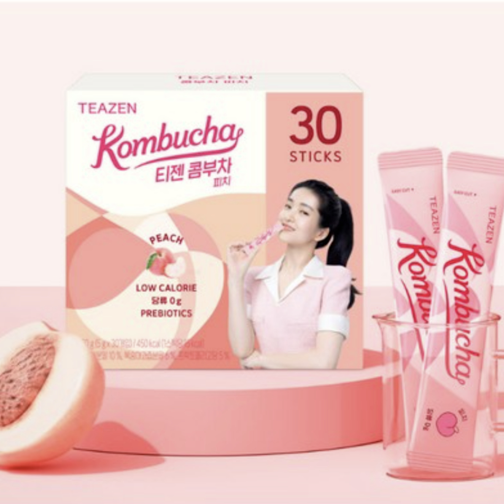 Tizen Kombucha Peach เครื่องดื่มแป้งแท่งเกาหลี เครื่องดื่มแคลอรี่ต่ํา