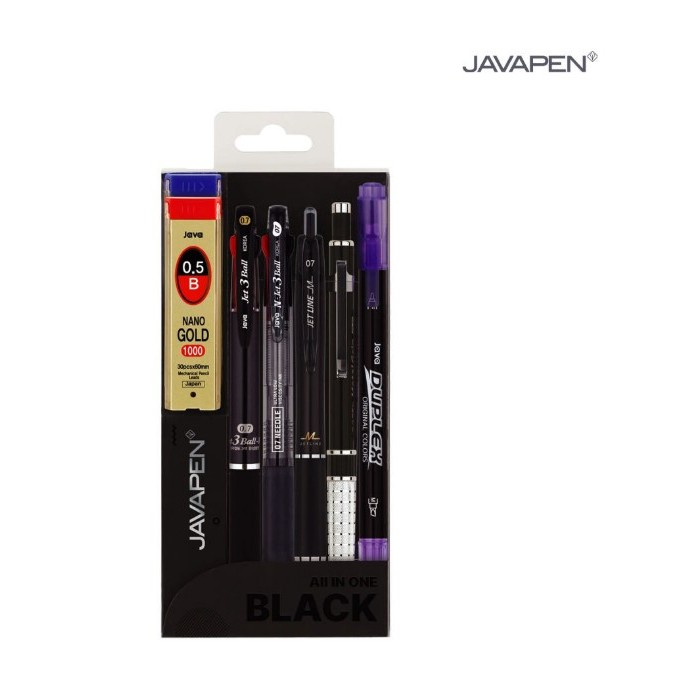 [Made In Korea] JAVA Writing Pack BLACK- รวมปากกา ดินสอกด Hightlighter และ Leads