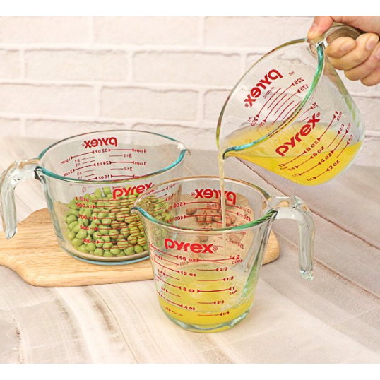 ถ้วยตวงแก้วทนความร้อน Pyrex – 250ml / 500ml / 1000ml