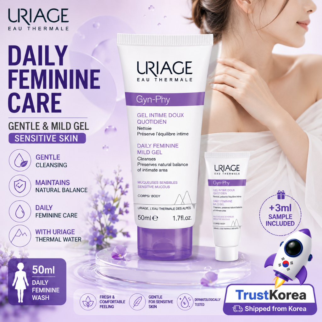 URIAGE Gyn-Phy Daily Feminine Mild Gel 200ml + 3ml ตัวอย่าง Sensitive Intimate Cleanser Feminine Hyg