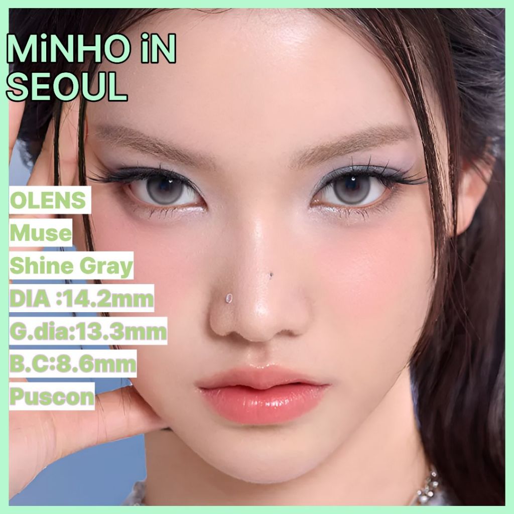OLENS MUSE SHEIN GREY หนึ่งเดือน – สีเทา 1 สี | คอนแทคเลนส์สีรายเดือน K-Beauty 2p 1 กล่อง