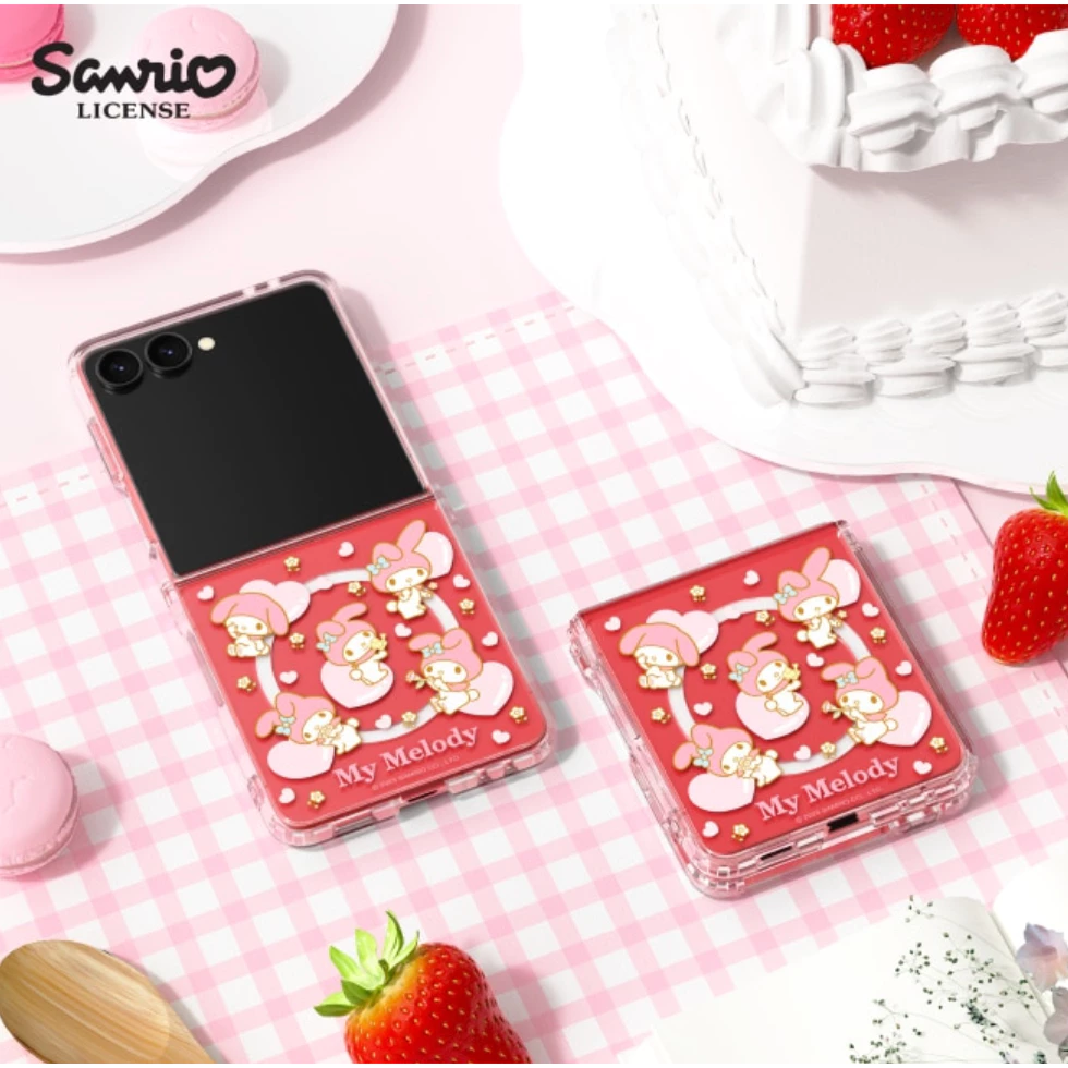 เคสแม่เหล็กใส Sanrio สําหรับปลอก galaxy z flip 8 7 / flip7