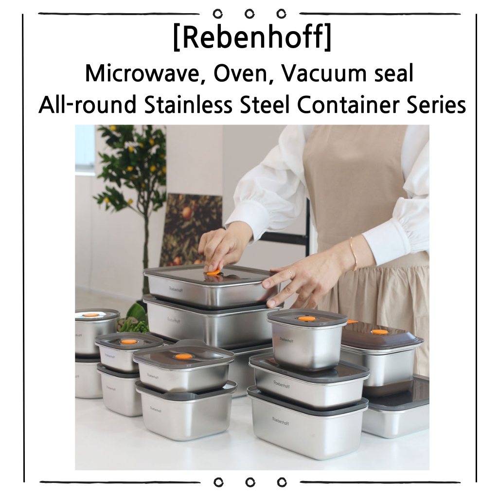 Rebenhoff กล่องใส่อาหารสแตนเลส Series | ซีลสุญญากาศ อาหารตู้คอนเทนเนอร์สุญญากาศ | ภาชนะไมโครเวฟพร้อมลิป| กล่องข้าวสแตนเลส | ปิ่นโตสแตนเลส