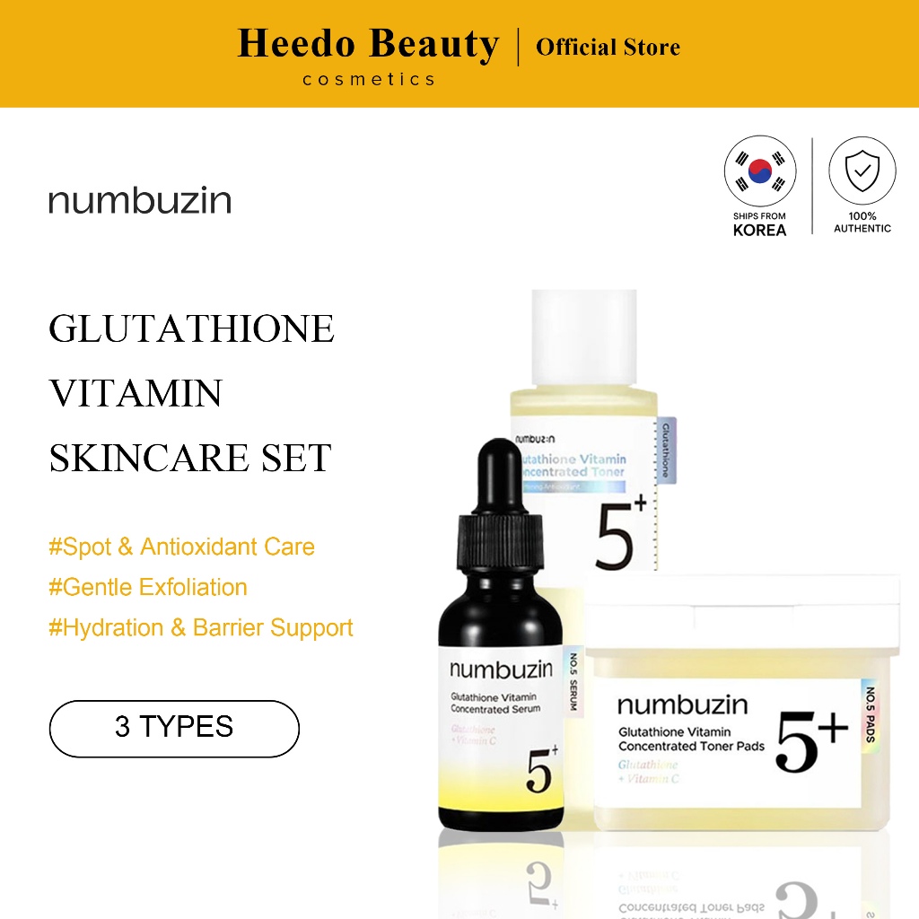 [Numbuzin] Super Glutathione Combo - no5+ Vitamin Serum + no5+ Concentrated Pad