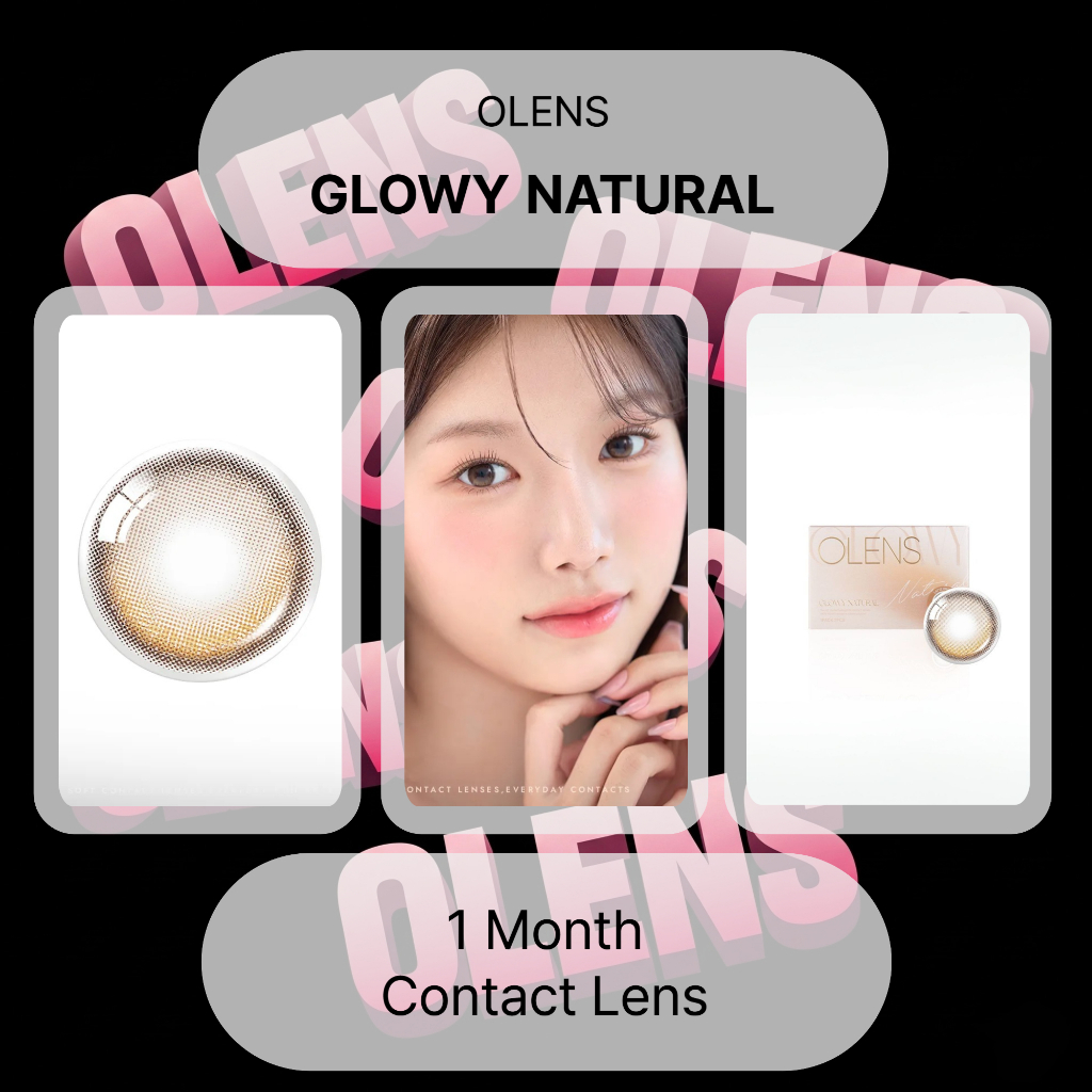 Olens Glowy Natural คอนแทคเลนส์ 1 เดือน สีน้ําตาลลาเต้ 2P 13.0mm