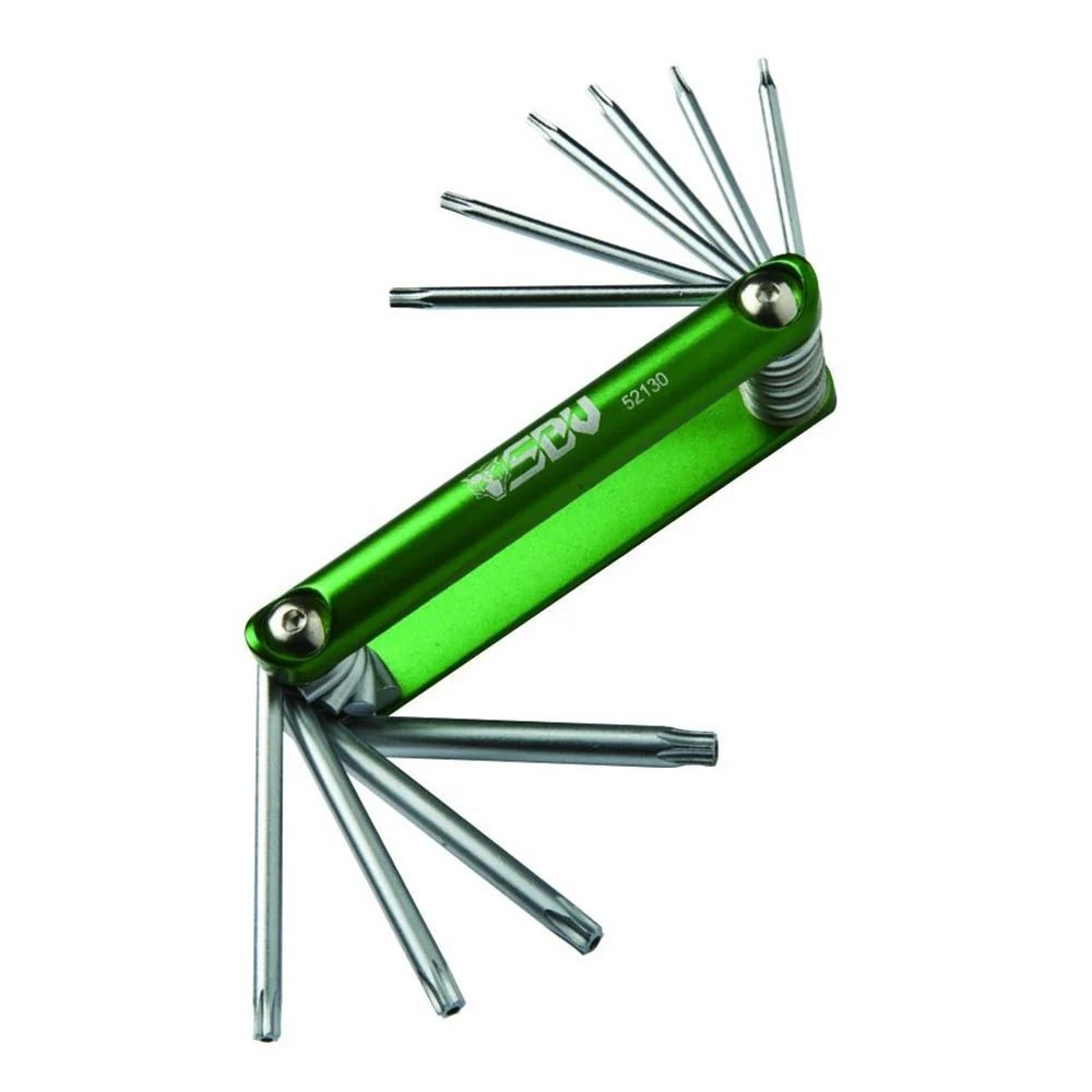 SBV TOOLS ชุดกุญแจดาวป้องกันการงัดแงะแบบพับได้ 10 ชิ้น