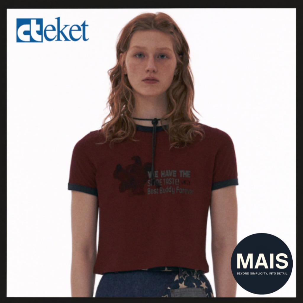 [TEKET] BBF Ringer Tee Burgundy