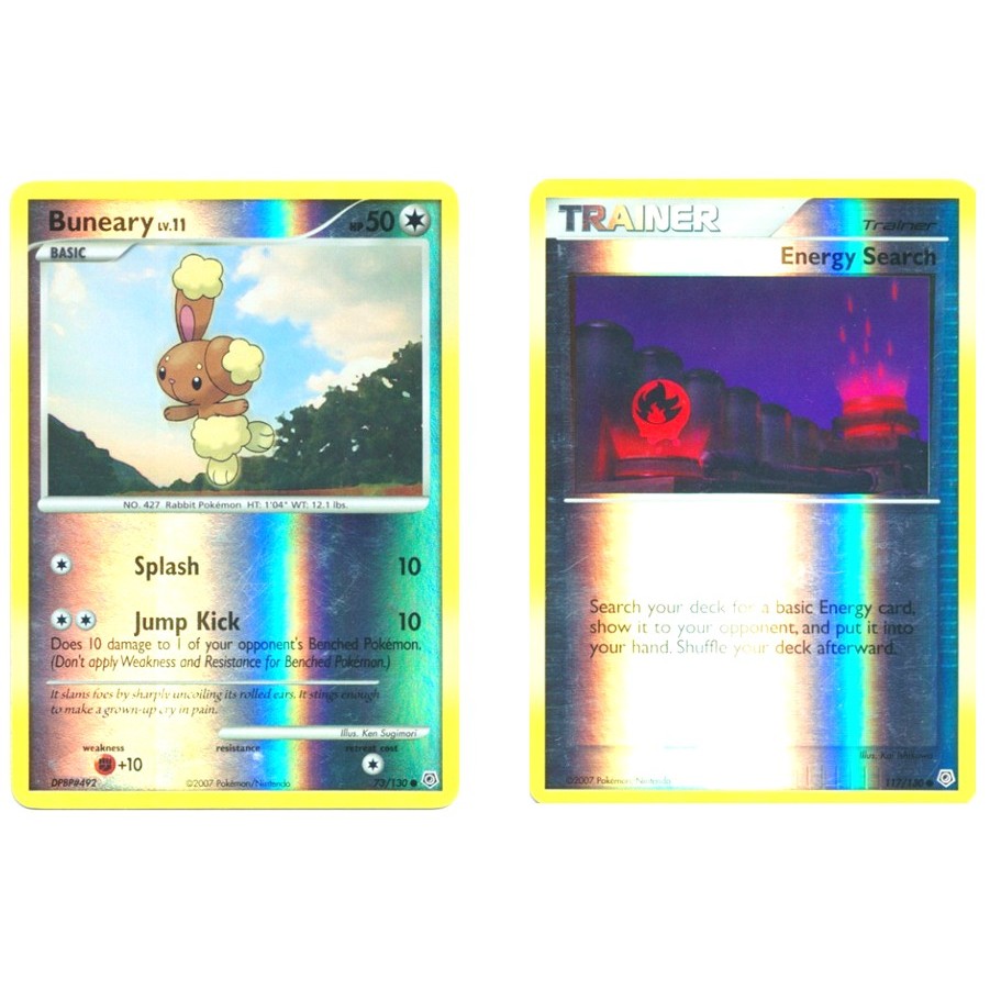การ์ดโปเกมอนภาษาอังกฤษ Buneary - 73/130 /Energy Search - 117/130 - Common Reverse Holo Diamond & Pea