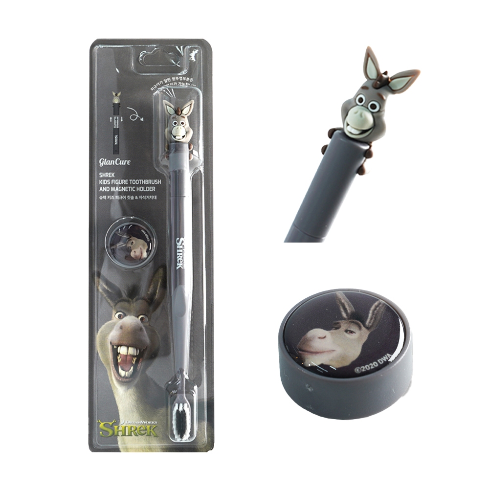 Shrek Donkey Figure Kids Childrensแปรงสีฟัน+ชุดที่วางแม่เหล็ก