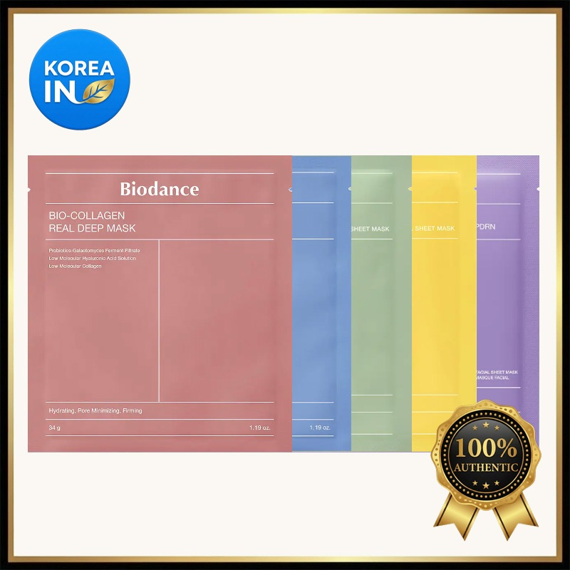 BIODANCE Real Deep Mask 1ea 34g - คอลลาเจน, เซรา-นอล, ซีเคลป์, Vita Niacinamide, Caviar PDRN