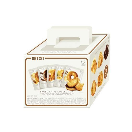 ชุดของขวัญ Delight Project Bagel Chips | 5 ห่อ | ขนมเกาหลี | เนื้อกรุบกรอบ | จากเกาหลี