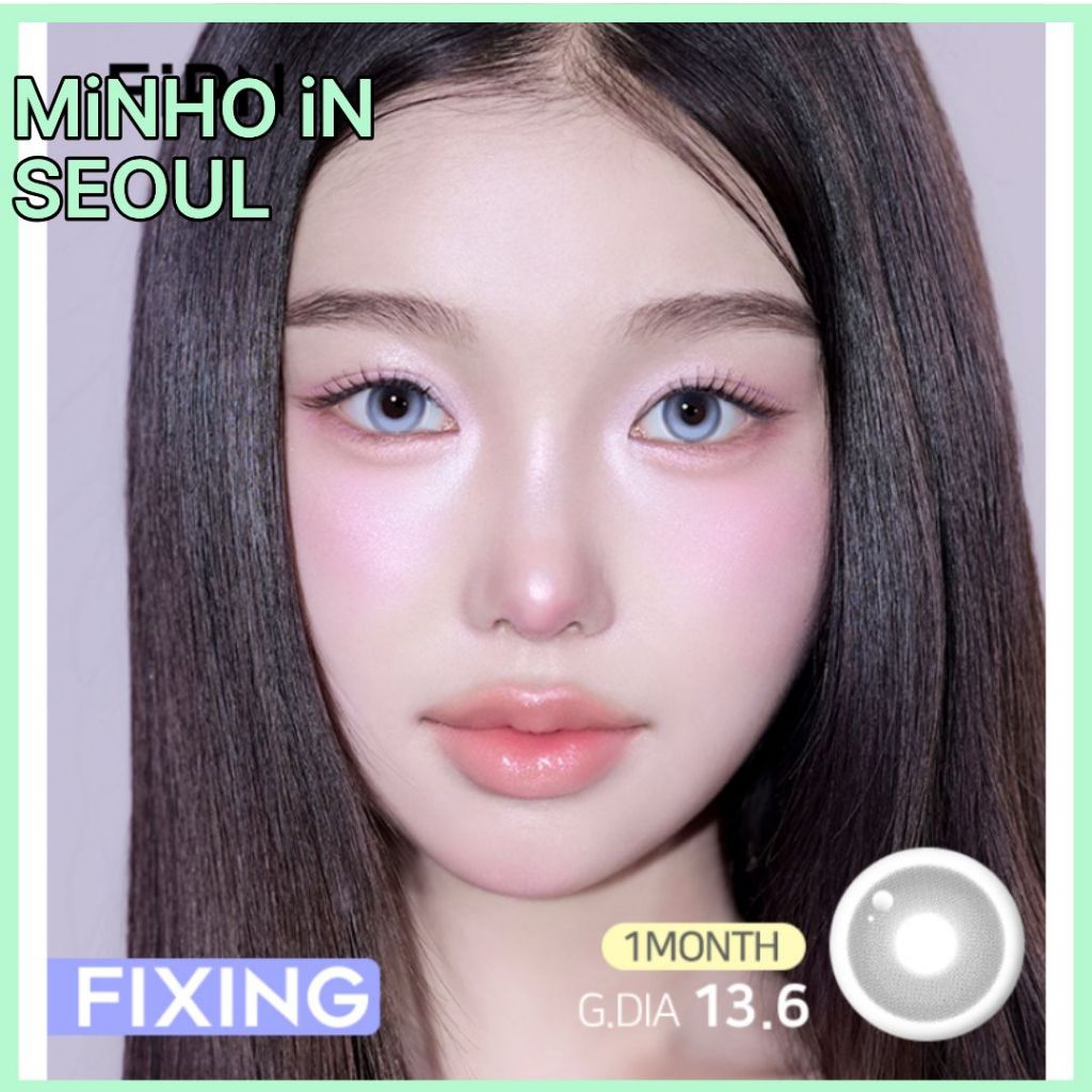 Raven Fixing Ash (รายเดือน) คอนแทคเลนส์สี K-Beauty 2p 1 กล่อง