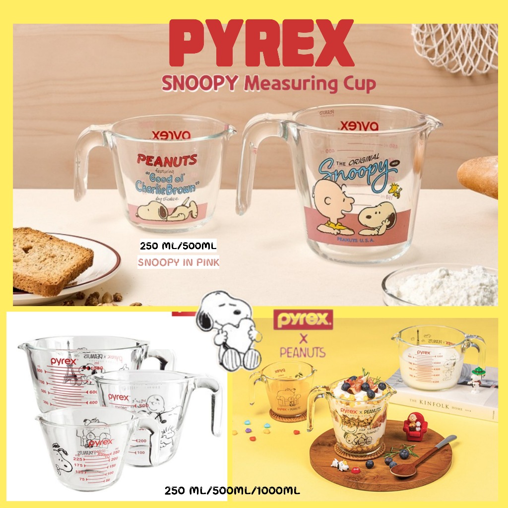 Pyrex x Snoopy Measuring Cup 250ml 500ml 1L/Shipping from KOREA✈️🇰🇷