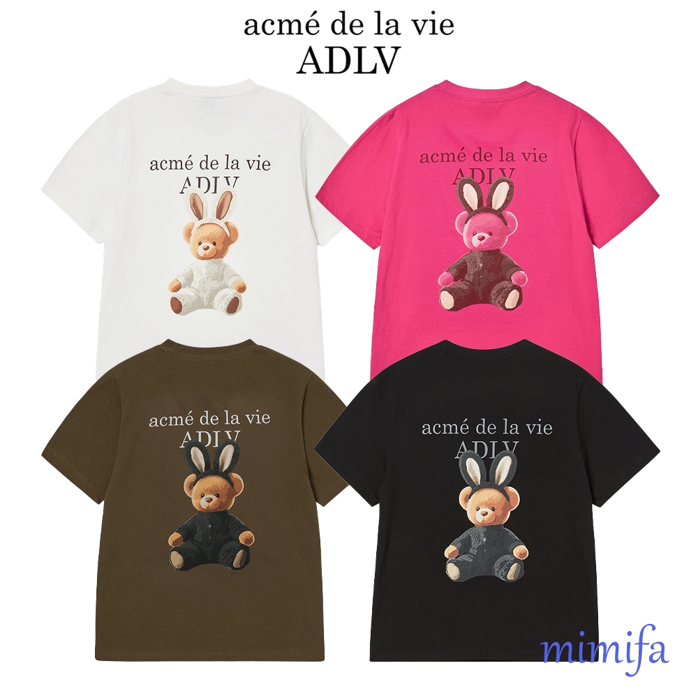 [acme de la vie ADLV] [STANDARD FIT]WOMAN RABBIT BEAR DOLL LOGO SHORT SLEEVE T-SHIRT