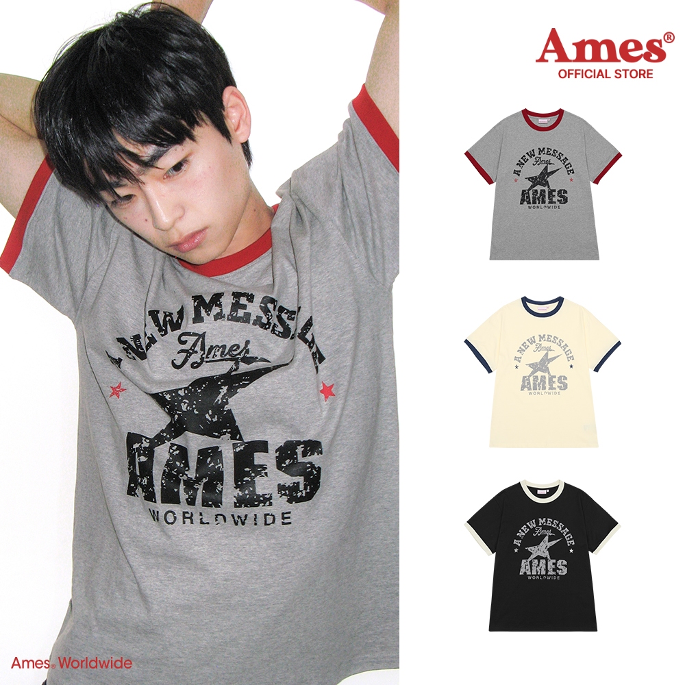[AMES] VINTAGE STAR TEE_สไตล์เกาหลี
